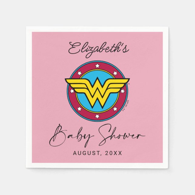 Wonder Woman Logo | Neues Baby kommt bald Serviette (Vorderseite)