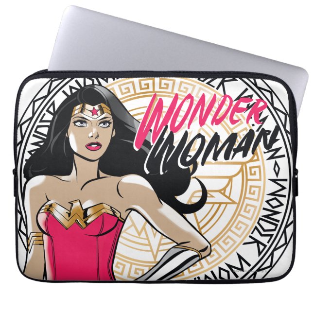 Wonder Woman mit griechischem StammesEmblem Laptopschutzhülle (Vorderseite)