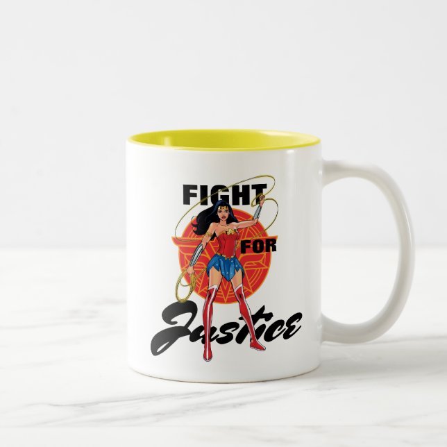 Wonder Woman mit Lasso - Kampf für Gerechtigkeit Zweifarbige Tasse (Rechts)