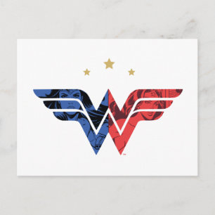 Wonder Woman Modern & Retro Comic Overlay-Logo Einladungspostkarte