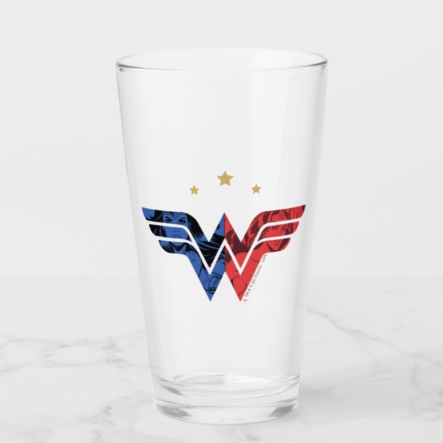 Wonder Woman Modern & Retro Comic Overlay-Logo Glas (Vorderseite)