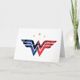 Wonder Woman Modern & Retro Comic Overlay Logo Karte