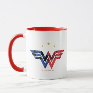 Wonder Woman Modern & Retro Comic Overlay-Logo Tasse