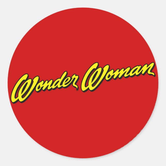 Wonder Woman Name Runder Aufkleber (Vorderseite)