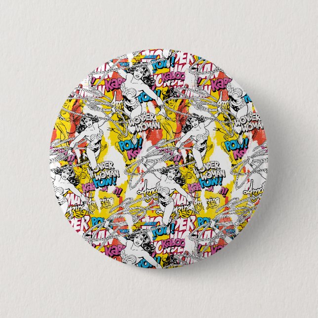 Wonder Woman Neon Pattern Button (Vorderseite)