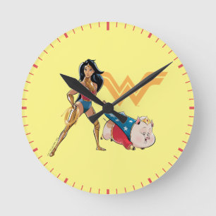 Wonder Woman & PB Runde Wanduhr