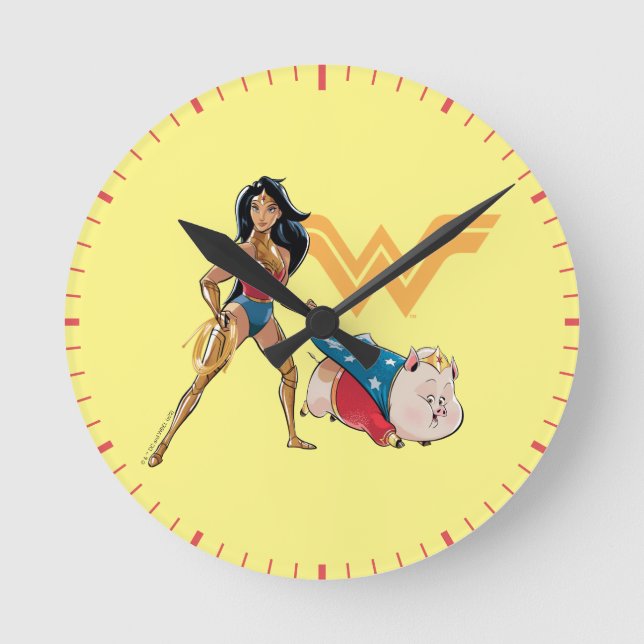 Wonder Woman & PB Runde Wanduhr (Vorderseite)