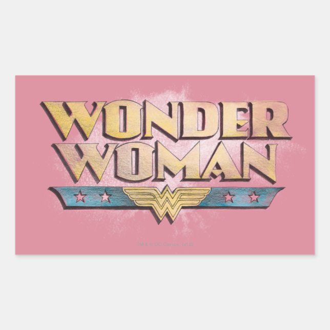 Wonder Woman Pencil Logo Rechteckiger Aufkleber (Vorderseite)