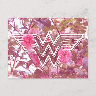 Wonder Woman Pink Camellia Flowers Logo Postkarte