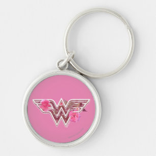 Wonder Woman Pink Camellis Blume Logo Schlüsselanhänger