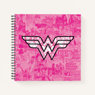 Wonder Woman Pink Comic Book Collage Logo Notizbuch