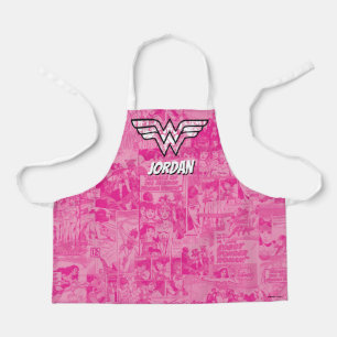 Wonder Woman Pink Comic Book Collage Logo Schürze