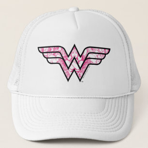 Wonder Woman Pink Comic Book Collage Logo Truckerkappe