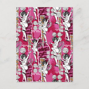 Wonder Woman Pink Pattern Postkarte