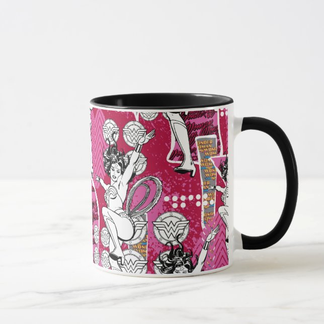 Wonder Woman Pink Pattern Tasse (Rechts)