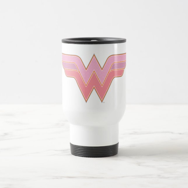 Wonder Woman Pink und Orange Mesh Logo Reisebecher (Mittel)