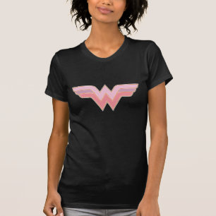 Wonder Woman Pink und Orange Mesh Logo T-Shirt
