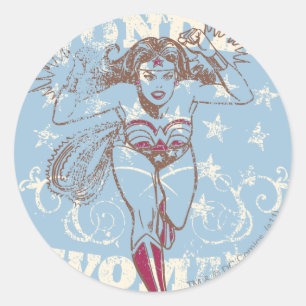 Wonder Woman Pow Runder Aufkleber