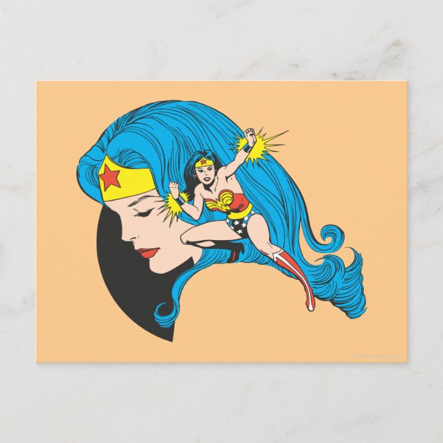 Wonder Woman Profil Hintergrund Postkarte (Vorderseite)