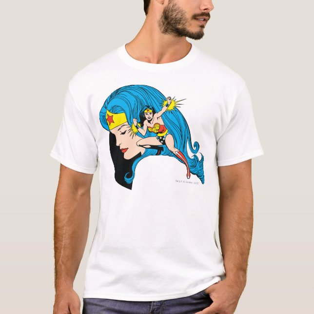 Wonder Woman Profil Hintergrund T-Shirt (Vorderseite)