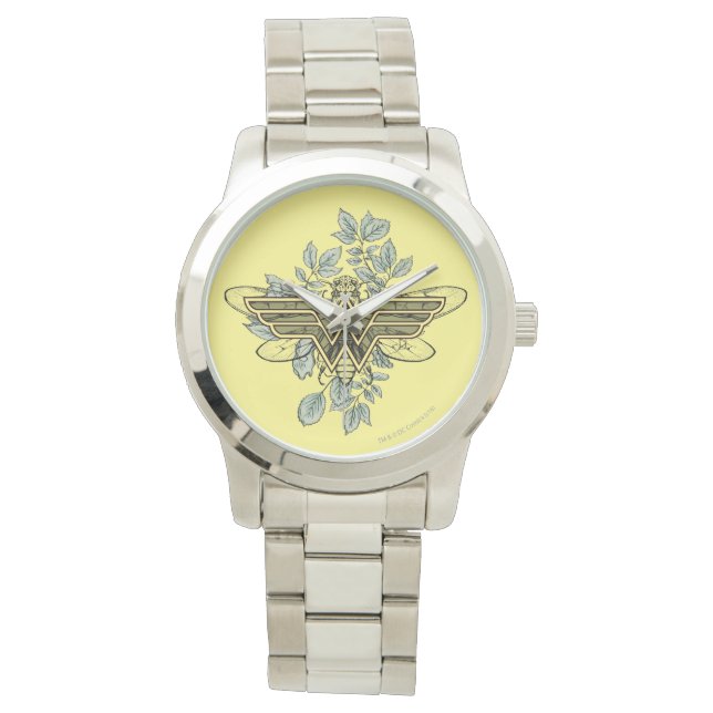 Wonder Woman Queen Bee Logo Armbanduhr (Vorderseite)