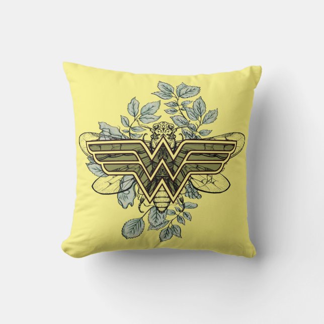 Wonder Woman Queen Bee Logo Kissen (Vorderseite)