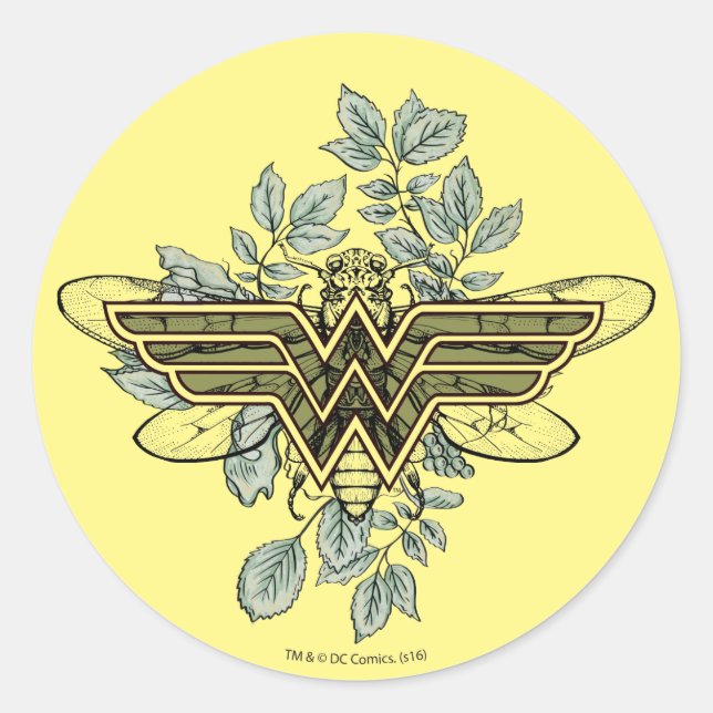 Wonder Woman Queen Bee Logo Runder Aufkleber (Vorderseite)