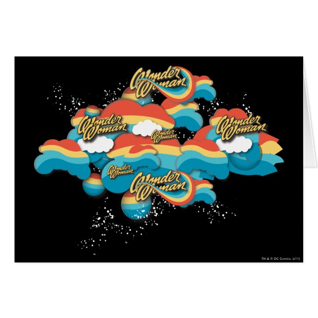 Wonder Woman Rainbow Clouds Muster (Vorderseite (Horizontal))