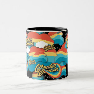Wonder Woman Rainbow Clouds Muster Zweifarbige Tasse