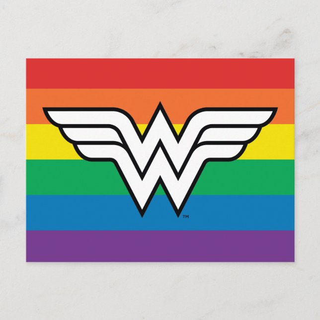 Wonder Woman Rainbow Logo Einladungspostkarte (Vorderseite)