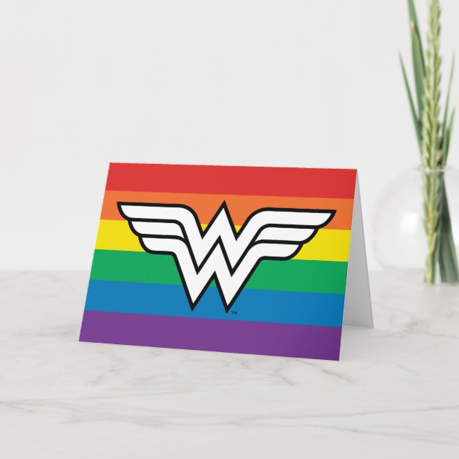 Wonder Woman Rainbow Logo Karte (Vorderseite)