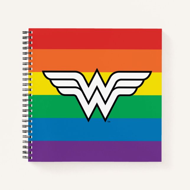 Wonder Woman Rainbow Logo Notizbuch (Vorderseite)