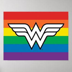 Wonder Woman Rainbow Logo Poster