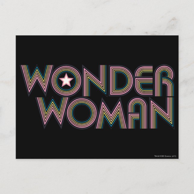 Wonder Woman Rainbow Logo Postkarte (Vorderseite)