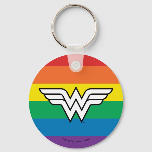 Wonder Woman Rainbow Logo Schlüsselanhänger (Vorderseite)