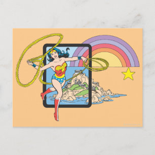Wonder Woman Rainbow Postkarte
