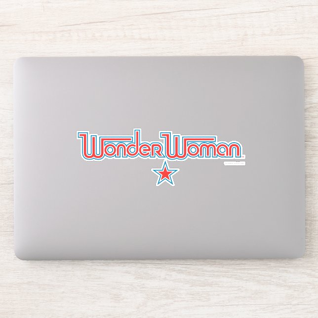 Wonder Woman Red and Blue Star Logo Aufkleber (Computer)