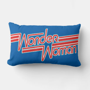 Wonder Woman Red and Blue Strip Logo Lendenkissen