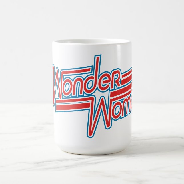 Wonder Woman Red and Blue Strip Logo Tasse (Mittel)
