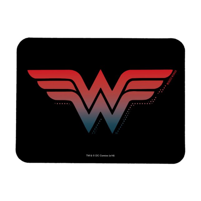 Wonder Woman Red Blue Gradient Logo Magnet (Horizontal)