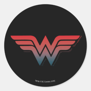 Wonder Woman Red Blue Gradient Logo Runder Aufkleber