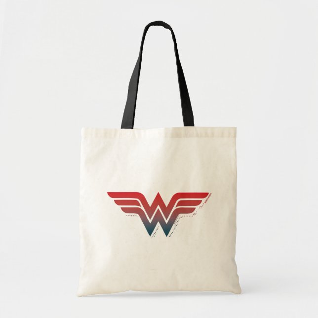 Wonder Woman Red Blue Gradient Logo Tragetasche (Vorne)