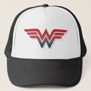 Wonder Woman Red Blue Gradient Logo Truckerkappe