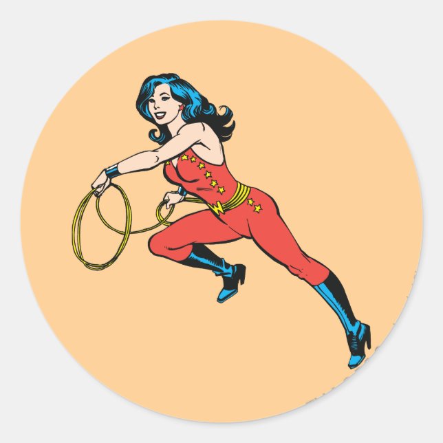 Wonder Woman Red Outfit Runder Aufkleber (Vorderseite)