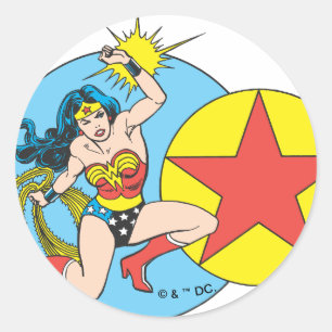 Wonder Woman Red Star Runder Aufkleber