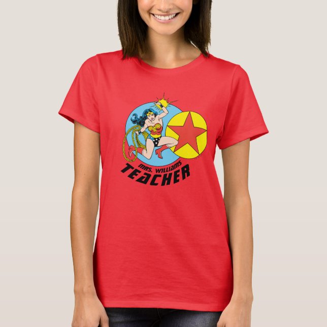 Wonder Woman Red Star Teacher T-Shirt (Vorderseite)