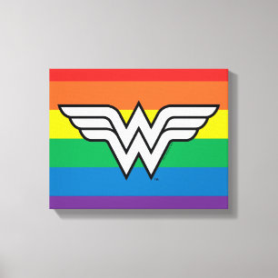 Wonder Woman Regenbogen-Logo Leinwanddruck