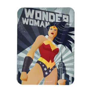 Wonder Woman Retro City Sonnenstrahl Magnet