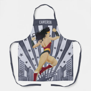 Wonder Woman Retro City Sonnenstrahl und Sterne Schürze
