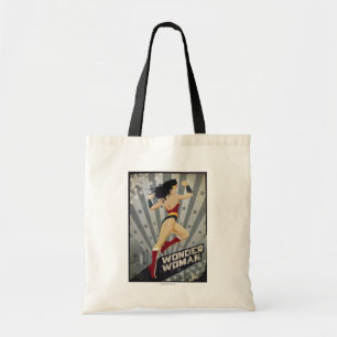 Wonder Woman Retro City Sunburgs and Stars Tragetasche